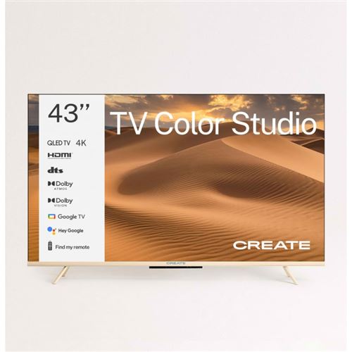 TV COLOR STUDIO Téléviseur intelligent QLED 4K avec écran antireflet et cadre de couleur Sable