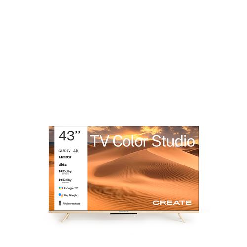 TV COLOR STUDIO Téléviseur intelligent QLED 4K avec écran antireflet et cadre de couleur Sable