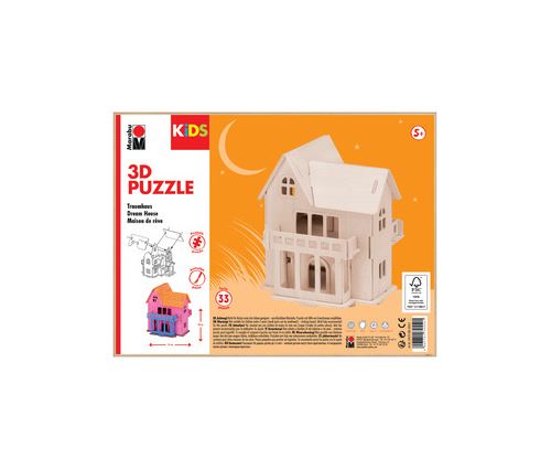 Marabu KiDS Puzzle 3D 'Maison de rêve', 33 pièces