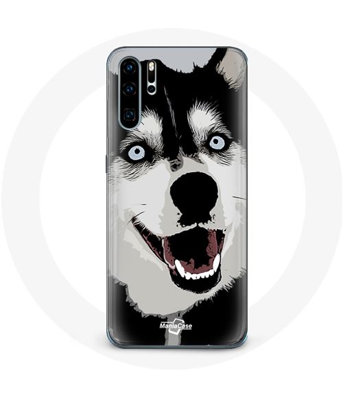 Coque pour Huawei P30 Husky de Sibérie Yeux Bleus Maniacase