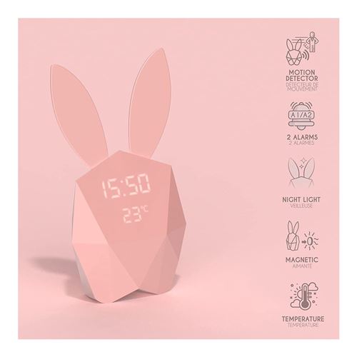 Mob - Réveil veilleuse Cutie Clock - Rose - MOBILITY ON BOARD, Montre, Top  Prix