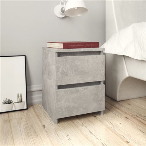 Tables de chevet 2 pcs Gris béton 30x30x40 cm Bois d'ingénierie