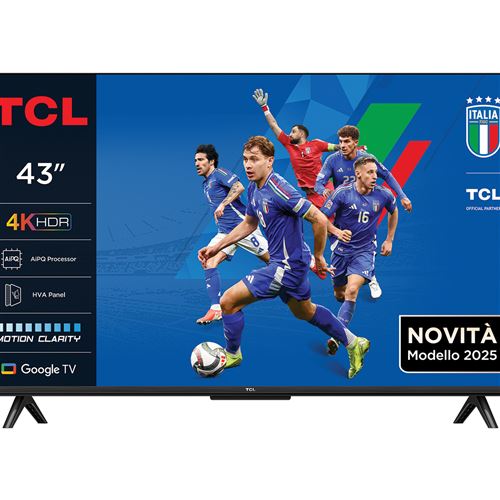 Tv led 43 pouces 4k uhd hdr10 google tv 3xhdmi 2.1 bluetooth wifi modele 43p6k TCL