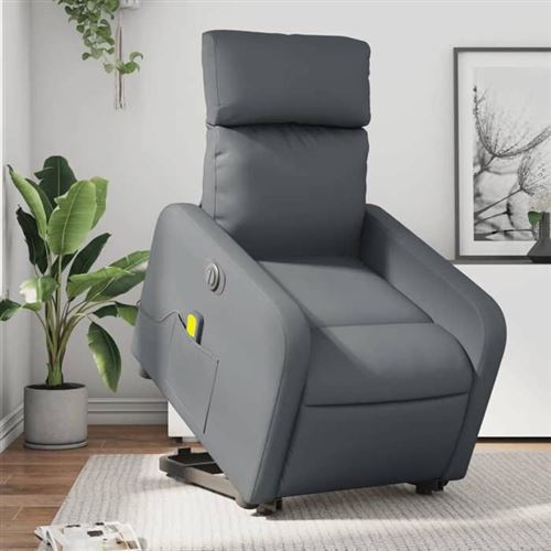 Non Communiqué Gris Vidaxl Fauteuil De Relaxation, Massage, Inclinable Électrique Similicuir