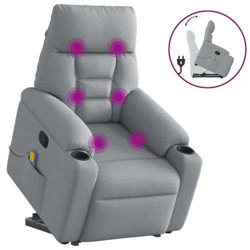 Non Communiqué Gris Clair Fauteuil De Massage Inclinable Tissu