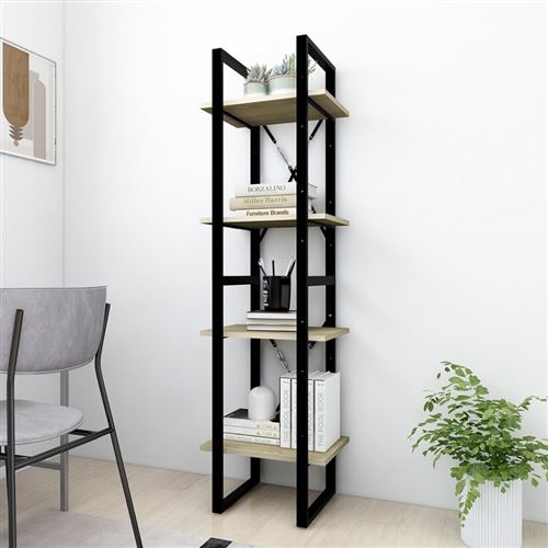 vidaXL Bibliothèque à 4 niveaux Chêne sonoma 40x30x140 cm Aggloméré