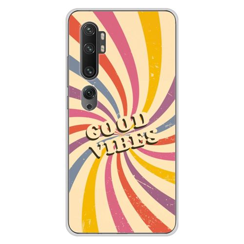 Coque en silicone imprimée compatible Xiaomi Mi Note 10 Mi Note 10 Pro Good vibes