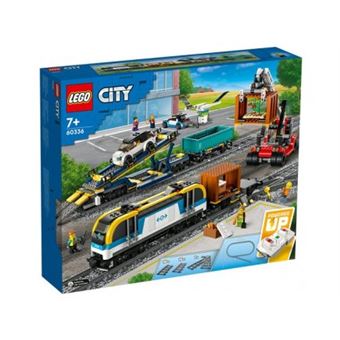 Set lego 60336 train de marchandises telecommande  inclus 33 rails et accessoires - circuit + carte tigre - jeu construction - 1