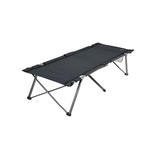Non Communiqué Noir Lit De Camp Pliable - O'camp - Avec Housse De Transport - Dimensions 207 X 75 X 50 Cm