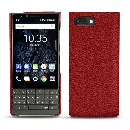 Coque cuir pour Blackberry Key2 - Coque arrière - Cuir Ambition - Rouge - NOREVE