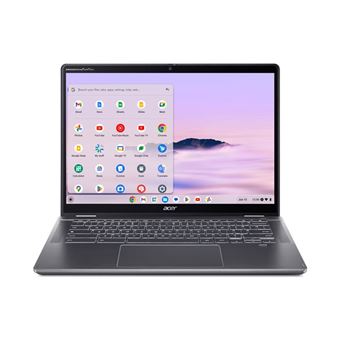 Acer Chromebook Plus Spin 514 CP514-4HN - Conception inclinable - Intel Core i3 - i3-1315U / jusqu'à 4.5 GHz - Chrome OS - UHD Graphics - 8 Go RAM - 256 Go SSD NVMe - 14" IPS écran tactile 1920 x 1200 - Wi-Fi 6E - gris acier - clavier : Français - 1