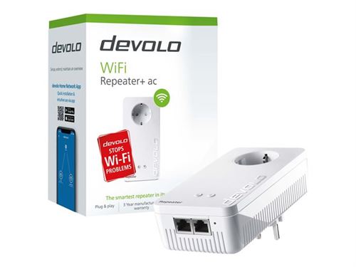 devolo WiFi Repeater+ ac - Extension de portée Wifi - Wi-Fi 5 - 2.4 GHz, 5 GHz - CA 196 - 250 V
