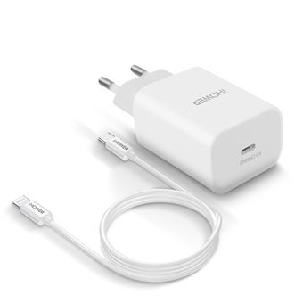 4€48 sur Chargeur Secteur USB-C avec Câble Lightning Power Delivery 18W  iHower Blanc - Chargeur pour téléphone mobile - Achat & prix