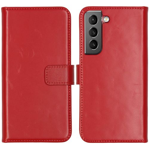 Étui de téléphone portefeuilen cuir véritabSamsung Galaxy S22 - Rouge Selencia