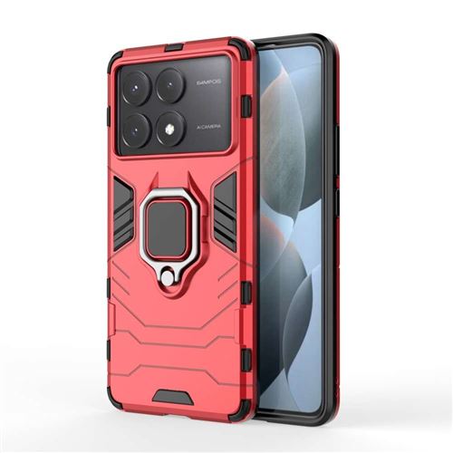 Coque pour Xiaomi Redmi K70E 5G / Poco X6 Pro 5G - housse etui rigide anti choc + verre trempe - ROUGE - htdmobiles