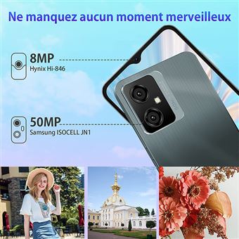 Smartphone Blackview Téléphone Portable Pas Cher OSCAL C70 10Go+128Go/1To  Extensible,Android 12, Octa-Core,50MP+8MP, 5180mAh, 6.56 HD+, 4G Dual SIM  ,Face ID - Bleu