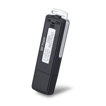 Clé USB Micro Espion Enregistreur Dictaphone 8Go Interne Discret Compact  Noir