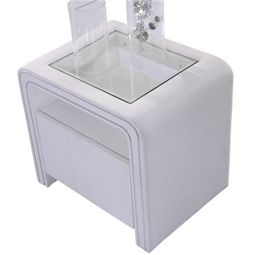 Table de nuit chevet design S85 Blanc