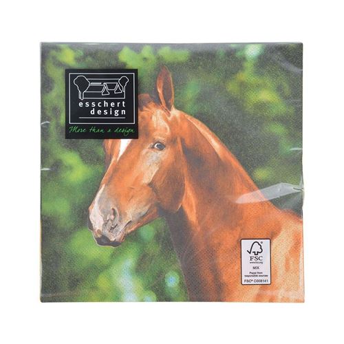 Serviette en papier de soie avec motifs (lot de 20) cheval