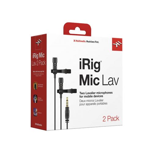 IK Multimedia - 'iRig Mic Lav' (2 Pack) Clip-On Microphones For Mobile