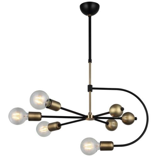 HOMEMANIA Lampe à Suspension Repa - Lustre - Lustre de plafond - Or, noir en Métal, 54,5 x 42,5 x 84,5 cm, 4 x E27, Max 40W