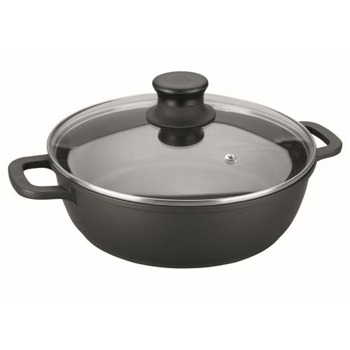 Faitout fonte avec couvercle en verre 32 cm Lacor - vue 2