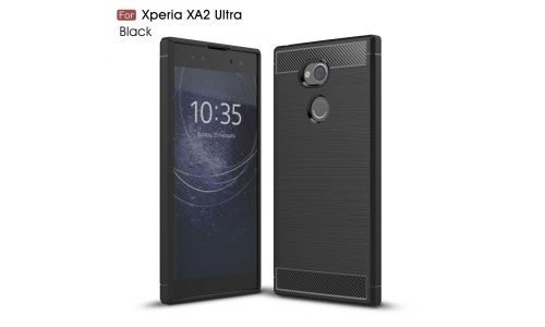 Coque pour XPERIA XA2 Ultra noire aspect carbone