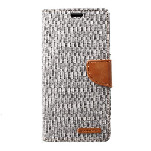 Etui en PU agenda en toile gris pour votre Samsung Galaxy S10