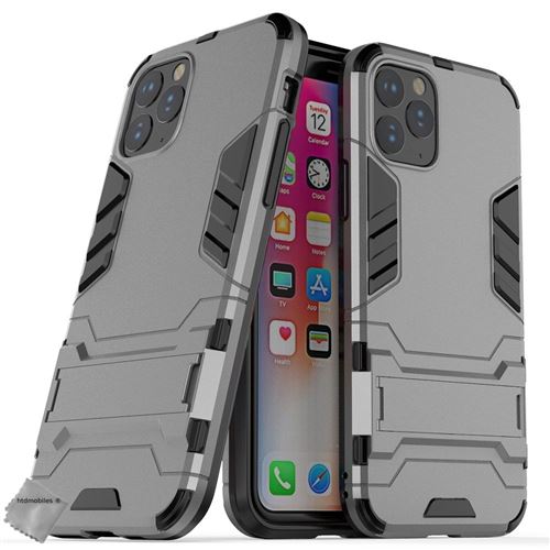 Housse etui coque rigide anti choc pour Apple iPhone 11 Pro + film ecran - GRIS - htdmobiles