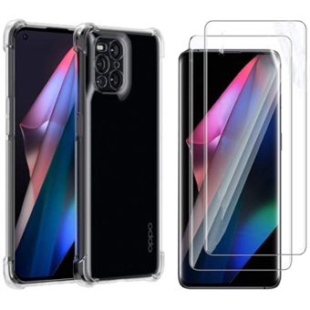 Coque Silicone Noir + Verre Trempé Pour Oppo Find X3 Lite - Pack Accessoires Little Boutik