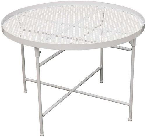 The Home Deco Factory - Table basse métal perforé 50 cm Blanc