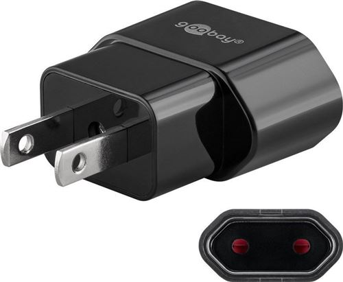 Adaptateur secteur fiche EURO vers fiche US + JAP - Noir