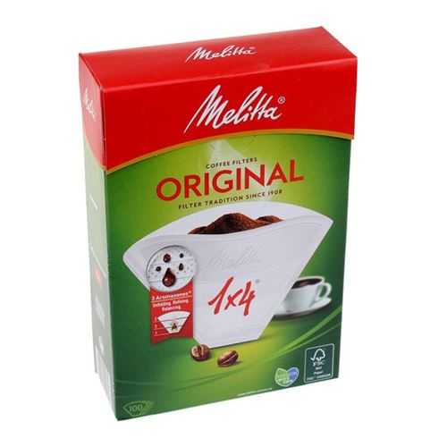 Melitta 100 Filtres A Café 1x4 Blanc