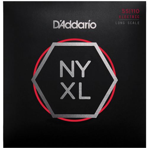 D'Addario NYXL55110 filet nickel, Heavy, 55-110, cordes longues - jeu guitare basse