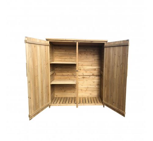 Abri Armoire Exterieur Sundy En Bois Massif 140 X 50 X 162 Cm