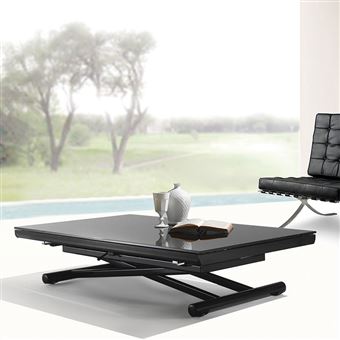2080 59 Sur Table Basse Relevable Noire Design En Verre Tina L