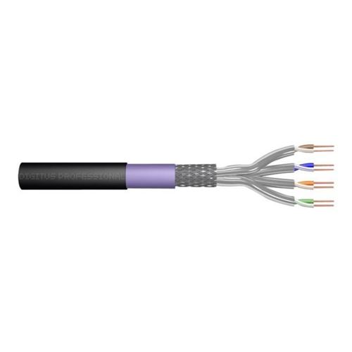 DIGITUS Professional Câble en vrac 100 m SFTP, PiMF CAT 7 extérieur, solide noir, RAL 9005