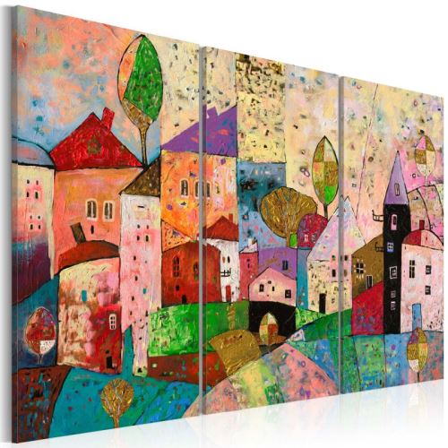 Tableau - Picturesque Small Town .Taille : 90x60
