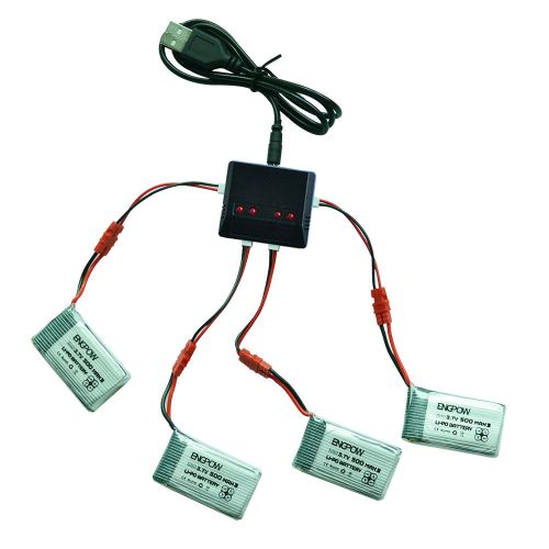 2019 4 * 3.7V 500Mah Lipo Batterie + Chargeur pour Syma X5C Cx-30 Drone Quadcopter aloha690