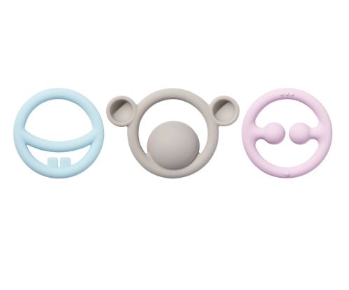 Set de 3 anneaux de dentition tactiles Pastel NIGI, NAGI & NOGI - MOLUK