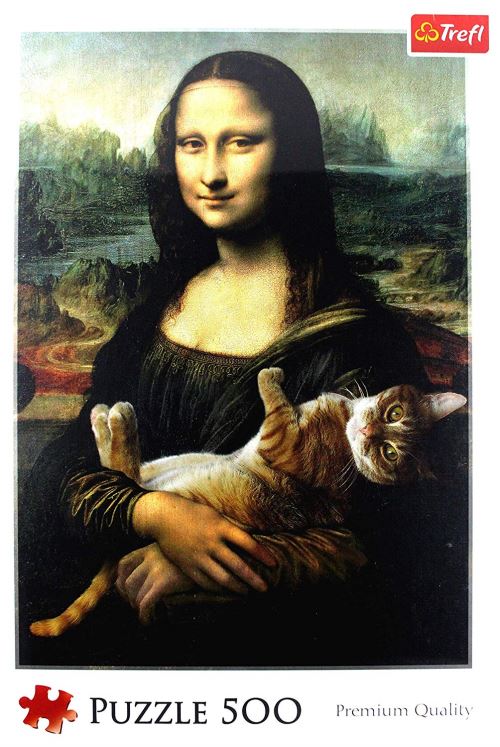 Puzzles Mona Lisa and purring Kitty (500)