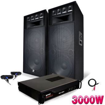 Pack Sonorisation Dj Pro Animation Ampli Gemini 3000w Enceintes