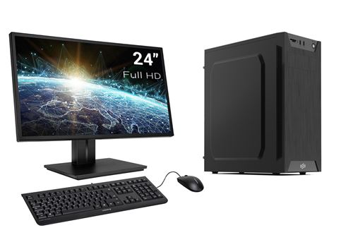 Sedatech Pack PC de bureau Intel Pentium G5400, 8Go RAM DDR4, 240Go SSD, 2To HDD, Wifi, CardReader,, écran, clavier/souris et Win 10