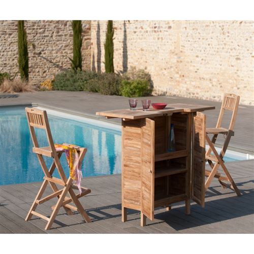 Chaise pliante de bar en bois teck grade A