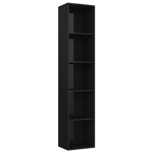 vidaXL Bibliothèque Noir brillant 40x30x189 cm Aggloméré