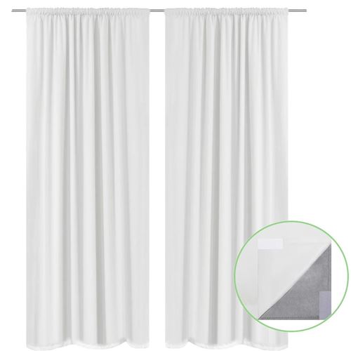 vidaXL Rideau occultant 2 pcs Double couche 140 x 175 cm Blanc