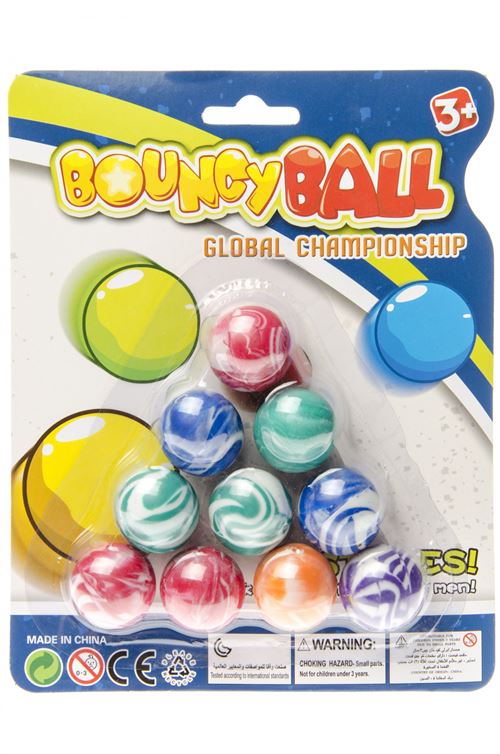 LG-Imports balle rebondissante Global junior 1,5 cm de caoutchouc 10 pcs