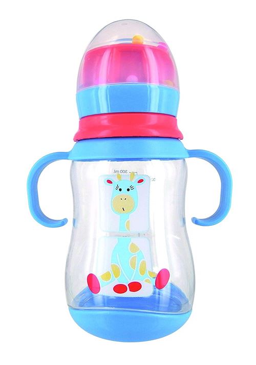 dBb Remond Girafe Biberon Tritan avec Poignées Système Bleu 300 ml