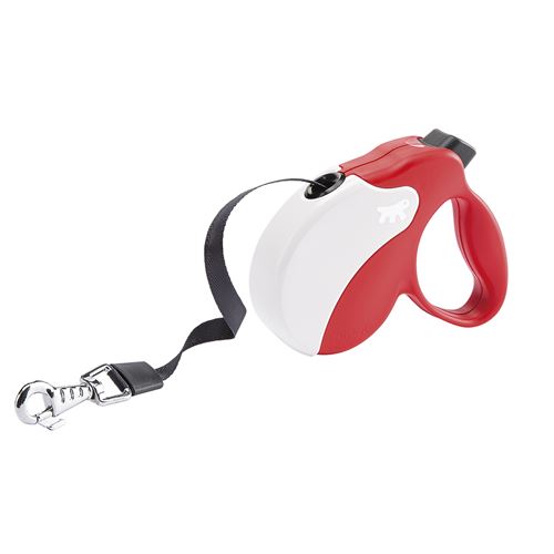 Meilleurs prix pour Laisse rétractable pour chiens AMIGO TAPE MINI, sangle, 3 mètres, max 12 kg, Rouge