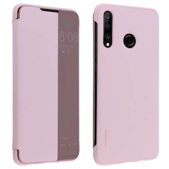 housse huawei p30 lite fenetre tactile smart view flip cover original rose pale coque et etui telephone mobile achat prix fnac